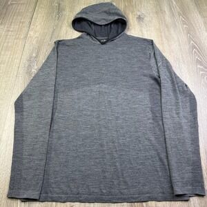 Hill City Mens Gray Stretch Long Sleeve Comfort Outdoor Pullover Hoodie Size L